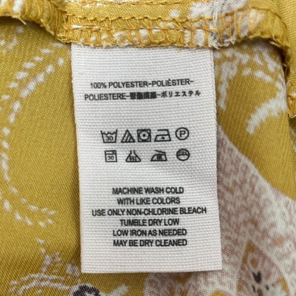 {Free People} Field of Butterflies Swing Tunic Top with Long Sleeves in Gold - Picture 10 of 11